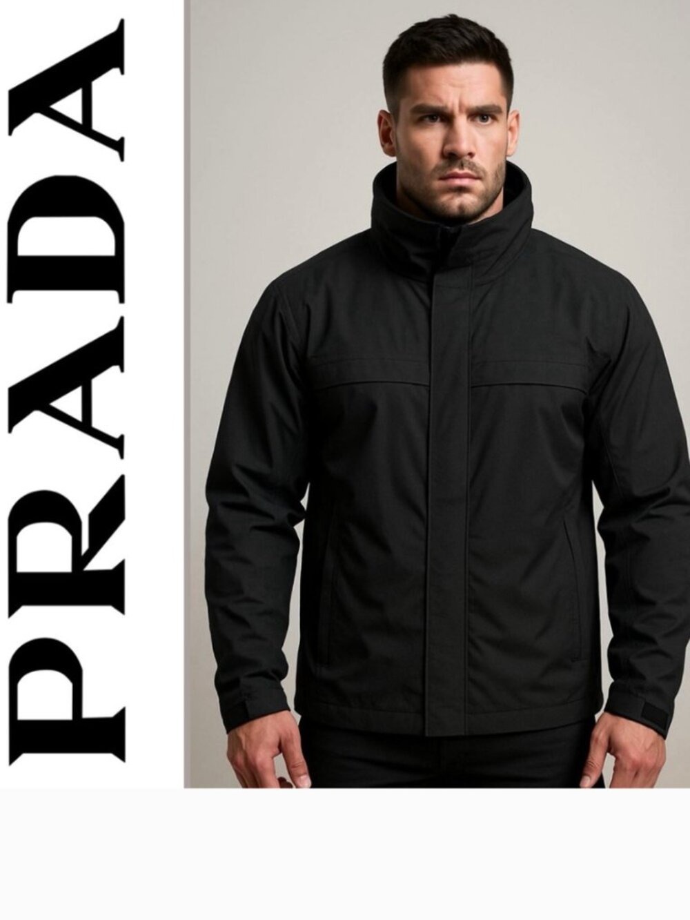 Prada Linea Rossa Black Technical Gore-Tex Jacket Size XL/ IT 54